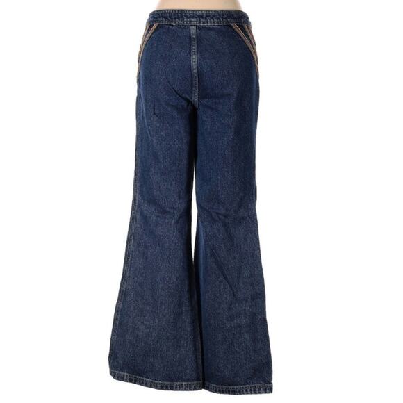 Free People Retro Size 28 Embroidered Flares - Picture 3 of 5